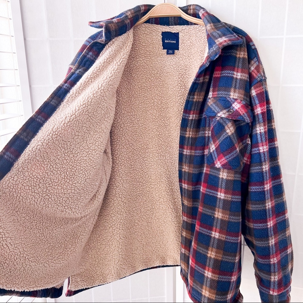 Plaid Sherpa Button Down Flannel - Picture 2 of 6